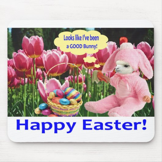 muismat. Fijne Pasen. alpaca/konijn Muismat (Voorkant)