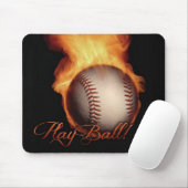 Muismat Fireball Pattern Baseball Lovers (Met muis)