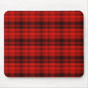 Muismat, Flanel Plaid Patroon, Rood, Zwart Muismat