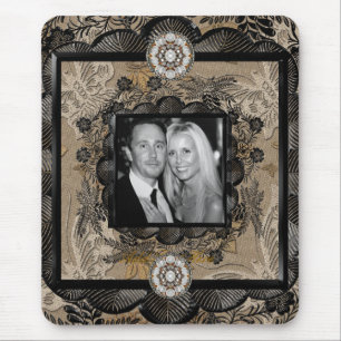 Muismat Foto Toevoegen Zwart Bruin Kant Frame