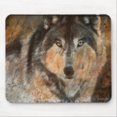Muismat gekleurd hout Wolf (Voorkant)