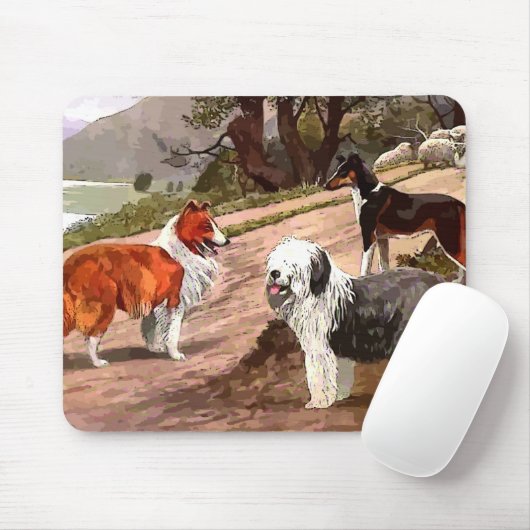 Muismat  gekleurde Collies (Met muis)