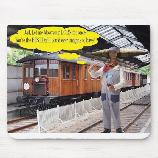 Muismat. Gelukkige Vaderdag. koe/dirigent Muismat (Voorkant)