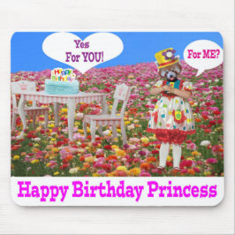 muismat. Gelukkige Verjaardag Prinses. rode panda  Muismat