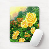 Muismat geverfde klimmende gele rozen (Met muis)