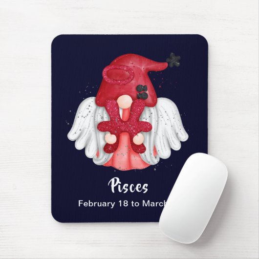 Muismat Gnome Pisces Astrology Sign Angel (Met muis)