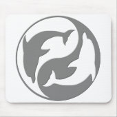 Muismat grijze en witte yin Yang Dolphins (Voorkant)