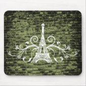 Muismat groene Eiffel Tower Grunge (Voorkant)