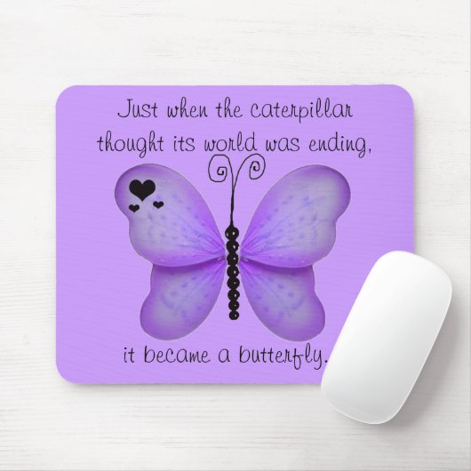 Muismat harten en Paarse vlinder (Met muis)