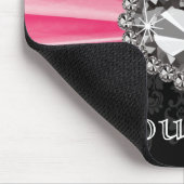 Muismat Hot Pink en Black Damask Diamond Rines (Hoek)