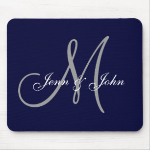 Muismat huwelijksmonogram bruidegom Names Navy
