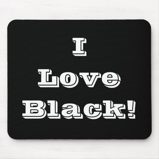 Muismat I Love Black (Voorkant)