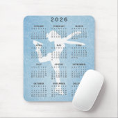 Muismat ijsschaatser ontwerp 2025 kalender (Met muis)
