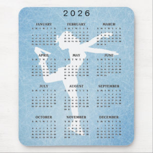Muismat ijsschaatser ontwerp 2025 kalender