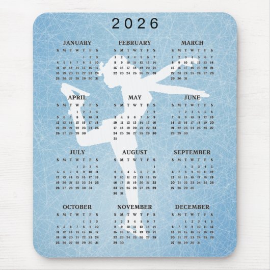 Muismat ijsschaatser ontwerp 2025 kalender (Voorkant)