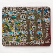 Muismat in bruin blauw grijs & groen (Voorkant)