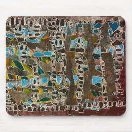 Muismat in bruin blauw grijs & groen