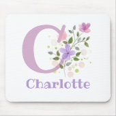 Muismat Initiaal plus naam en blokontwerp (Voorkant)