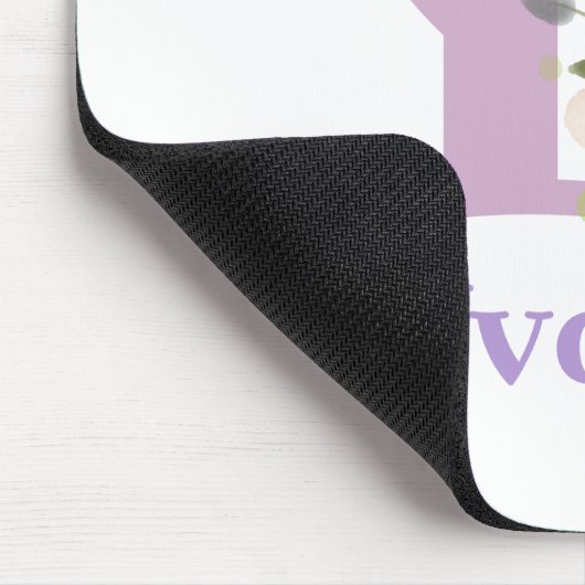 Muismat Initiaal plus naam en blokontwerp (Hoek)