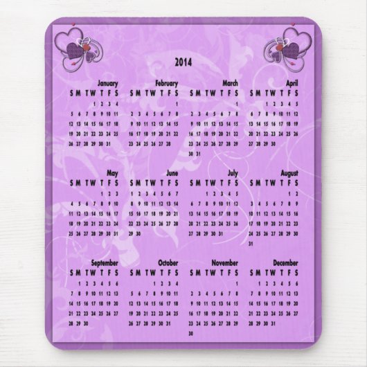 Muismat kalender 2014 - Hartelijk dank voor zwemme (Voorkant)