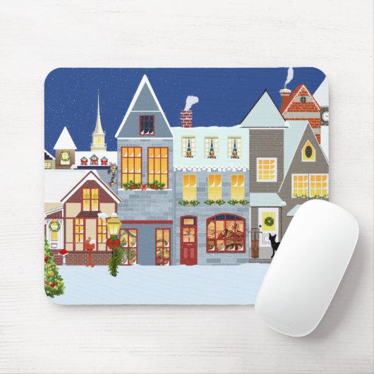 Muismat kerstdorp (Met muis)