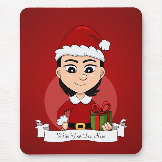 Muismat kerstmeisje Cartoon (Voorkant)