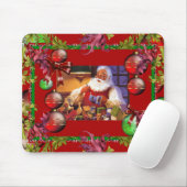 Muismat Kerstmis Vintage Kerstman Rood (Met muis)