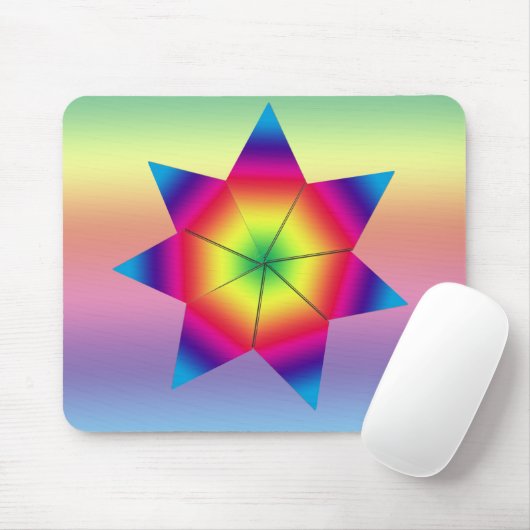 Muismat - kleurrijke ster (Met muis)