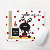 Muismat Ladybug en schoolbenodigdheden (Met muis)