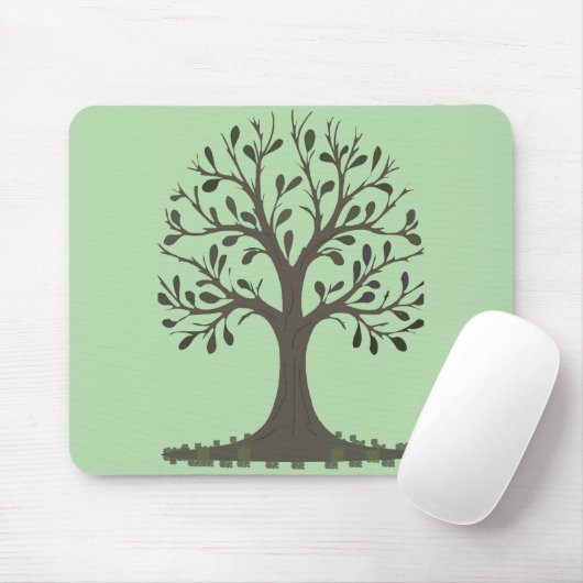Muismat Levensboom Kantoor Decoratie (Met muis)
