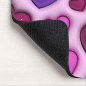 Muismat met 3D glanzende harten (Hoek)