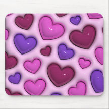 Muismat met 3D glanzende harten