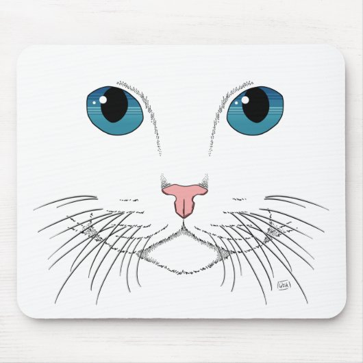 Muismat met Blauwe Ogen Kat (Voorkant)
