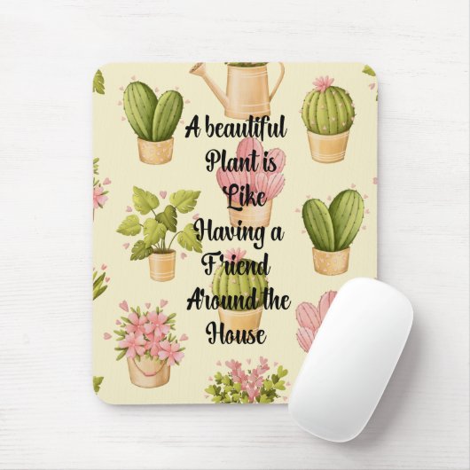 Muismat met citaat uit de tuin (Met muis)