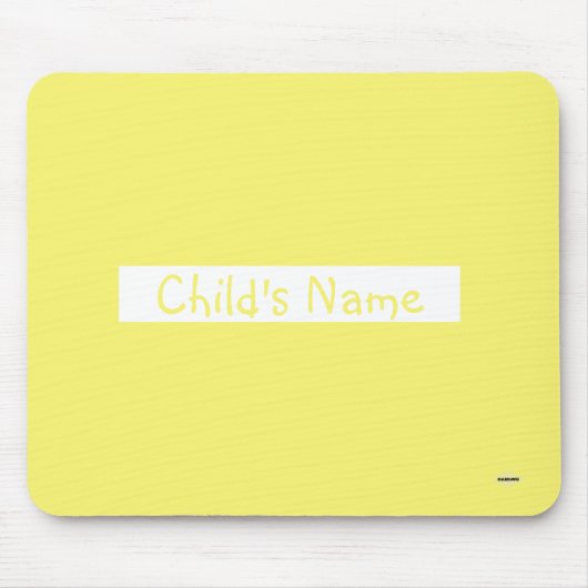 Muismat met de Naam van het Kind Geel HAMbWG (Voorkant)