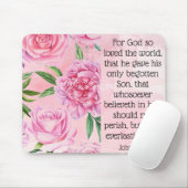 Muismat met de Schrift. Johannes 3:16. (Met muis)