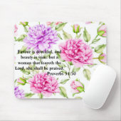 Muismat met de Schrift. Spreuken 31:30. (Met muis)