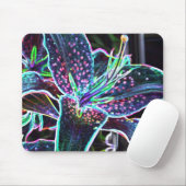 Muismat met foto van lelie met donkere achtergrond (Met muis)