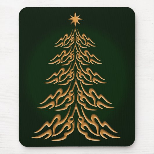 Muismat met groene kerstbomen (Voorkant)