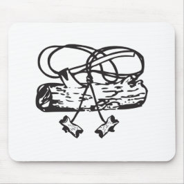 Muismat met houtbadge Ax-n-Log