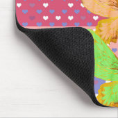 Muismat met kleurrijke vlinders en harten (Hoek)