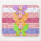 Muismat met kleurrijke vlinders en harten (Voorkant)