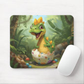 Muismat met knuffel baby dinosaurus (Met muis)