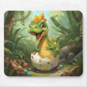 Muismat met knuffel baby dinosaurus (Voorkant)