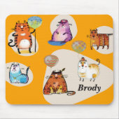 Muismat met komische katten (Voorkant)