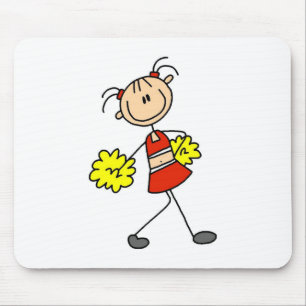 Muismat met leuk stickfigure cheerleader