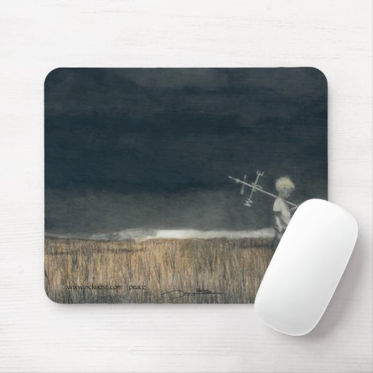 Muismat met mijn potloodkunst, 'Kindertijd' (Met muis)