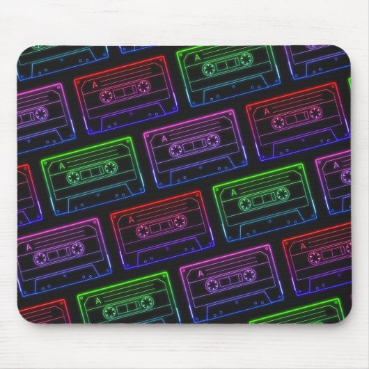 Muismat met Neon Multicolor Cassettepatroon (Voorkant)