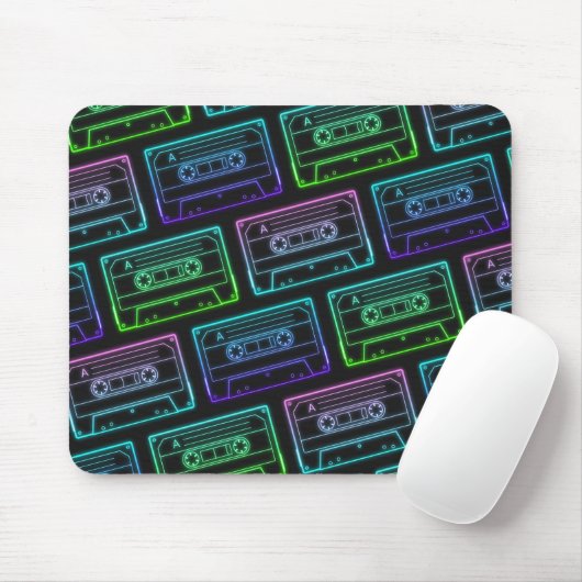 Muismat met Neon Multicolor Cassettepatroon (Met muis)