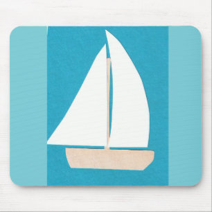 Muismat met ontwerp voor zeilboot
